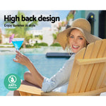 Gardeon 3PC Adirondack Outdoor Table and Chairs Wooden Foldable Beach Chair Natural - Furniture > Outdoor > Outdoor