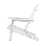 Gardeon 3PC Adirondack Outdoor Table and Chairs Wooden Foldable Beach Chair White - Furniture > Outdoor > Outdoor Sofas