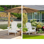 Gardeon 3PC Adirondack Outdoor Table and Chairs Wooden Foldable Beach Chair White - Furniture > Outdoor > Outdoor Sofas