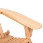 Gardeon 3PC Adirondack Outdoor Table and Chairs? Wooden Sun Lounge Beach Patio Natural - Furniture > Outdoor