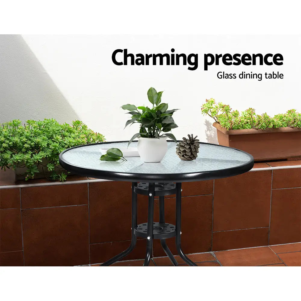 Gardeon 3PC Bistro Set Outdoor Furniture Rattan Table Chairs Cushion Patio Garden Felix - Furniture > Outdoor