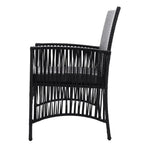 Gardeon 3PC Bistro Set Outdoor Furniture Rattan Table Chairs Cushion Patio Garden Lyra - Furniture > Outdoor