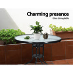 Gardeon 3PC Bistro Set Outdoor Furniture Rattan Table Chairs Cushion Patio Garden Hugo - Furniture > Outdoor