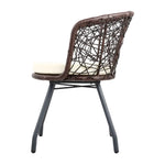 Gardeon 3PC Bistro Set Outdoor Furniture Rattan Table Chairs Patio Garden Cushion Brown - Furniture > Outdoor