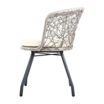 Gardeon 3PC Bistro Set Outdoor Furniture Rattan Table Chairs Patio Garden Cushion Grey - Furniture > Outdoor