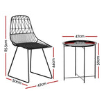 Gardeon 3PC Outdoor Bistro Set Patio Furniture Lounge Chairs Table Garden - Furniture > Outdoor