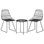 Gardeon 3PC Outdoor Bistro Set Patio Furniture Lounge Chairs Table Garden - Furniture > Outdoor