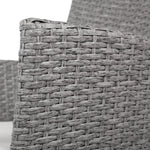 Gardeon 3PC Outdoor Bistro Set Patio Furniture Wicker Setting Chairs Table Cushion Grey - Furniture > Outdoor