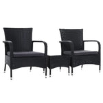 Gardeon 3PC Outdoor Bistro Set Patio Furniture Wicker Setting Chairs Table Luca - Furniture > Outdoor > Outdoor Chairs