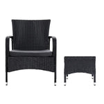 Gardeon 3PC Outdoor Bistro Set Patio Furniture Wicker Setting Chairs Table Luca - Furniture > Outdoor > Outdoor Chairs