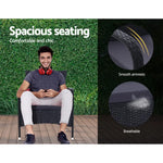 Gardeon 3PC Outdoor Bistro Set Patio Furniture Wicker Setting Chairs Table Luca - Furniture > Outdoor > Outdoor Chairs
