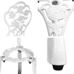 Gardeon 3PC Outdoor Setting Bistro Set Chairs Table Cast Aluminum Patio Furniture Rose White - Furniture > Outdoor