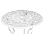 Gardeon 3PC Outdoor Setting Bistro Set Chairs Table Cast Aluminum Patio Furniture Rose White - Furniture > Outdoor