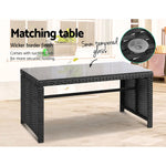 Gardeon 4 PCS Outdoor Sofa Set Rattan Chair Table Setting Garden Furniture Black - Furniture > Outdoor