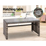 Gardeon 4 PCS Outdoor Sofa Set Rattan Chair Table Setting Garden Furniture Grey - Furniture > Outdoor