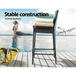 Gardeon 4-Piece Outdoor Bar Stools Dining Chair Bar Stools Rattan Furniture - Furniture > Outdoor