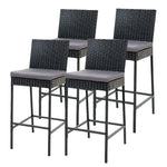 Gardeon 4-Piece Outdoor Bar Stools Dining Chair Bar Stools Rattan Furniture - Furniture > Outdoor