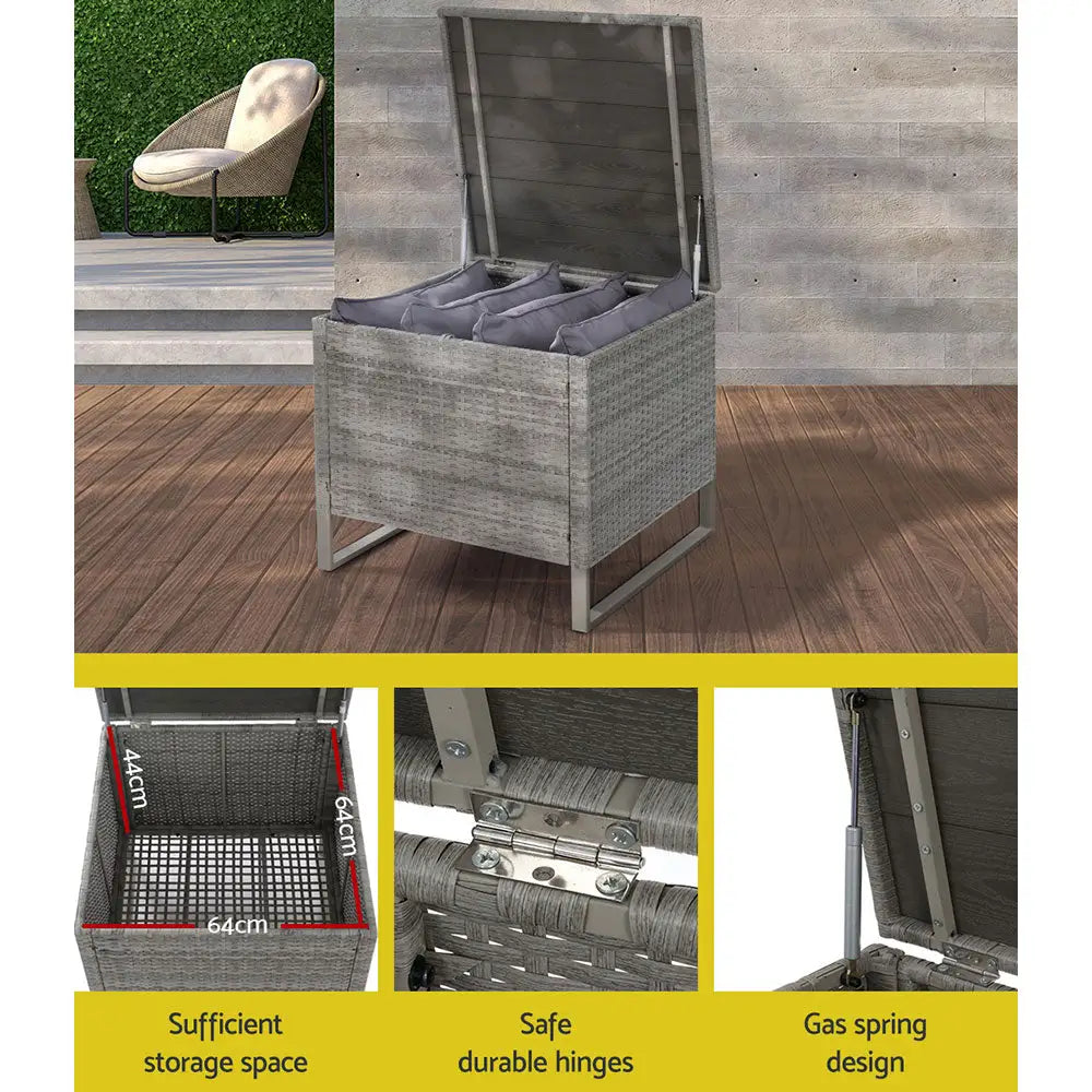Gardeon 4-Seater Outdoor Sofa Furniture Lounge Set Wicker Setting Grey - Furniture > Outdoor