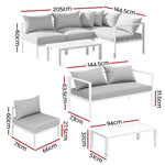 Gardeon 4 Seater Outdoor Sofa Set Aluminium Lounge Setting - Furniture > Outdoor > Outdoor Sofas & Lounge Sets