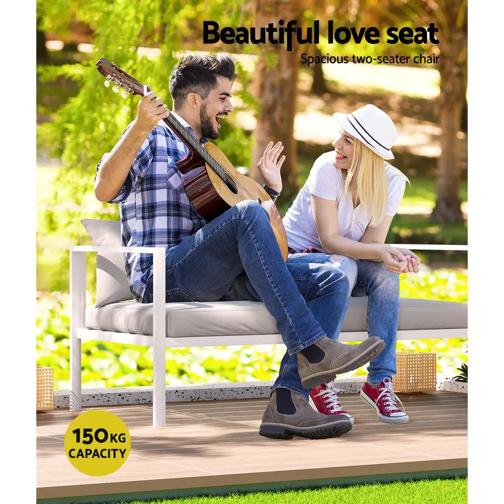 Gardeon 4 Seater Outdoor Sofa Set Aluminium Lounge Setting - Furniture > Outdoor > Outdoor Sofas & Lounge Sets