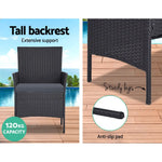 Gardeon 4 Seater Outdoor Sofa Set Wicker Setting Table Chair Furniture Black - Furniture > Outdoor