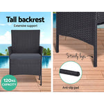 Gardeon 4 Seater Outdoor Sofa Set with Storage Cover Wicker Table Chair DarkGrey - Furniture > Outdoor > Outdoor Chairs
