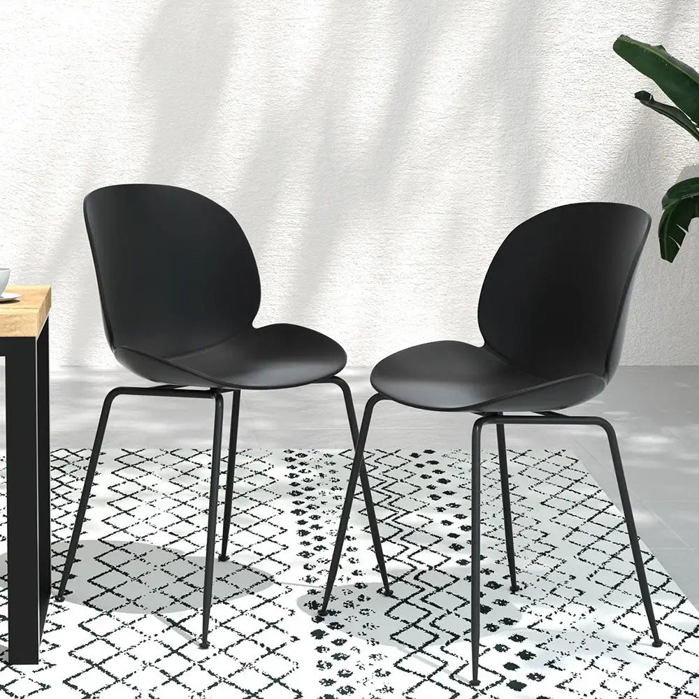 Gardeon 4PC Outdoor Dining Chairs Lounge Chair Patio Garden Furniture Black - Furniture > Outdoor