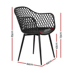 Gardeon 4PC Outdoor Dining Chairs PP Lounge Chair Patio Furniture Garden Black - Furniture > Outdoor > Outdoor Chairs