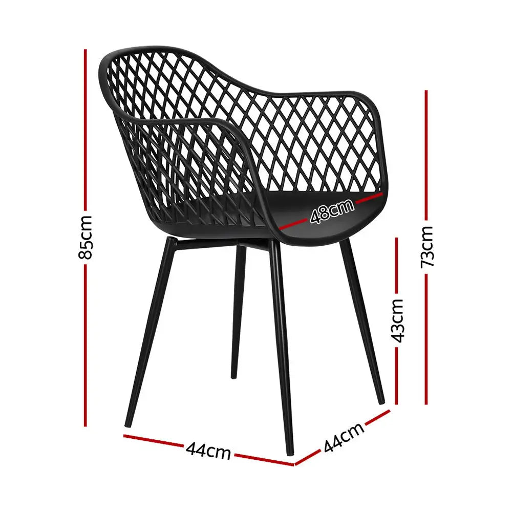 Gardeon 4PC Outdoor Dining Chairs PP Lounge Chair Patio Furniture Garden Black - Furniture > Outdoor > Outdoor Chairs