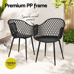 Gardeon 4PC Outdoor Dining Chairs PP Lounge Chair Patio Furniture Garden Black - Furniture > Outdoor > Outdoor Chairs
