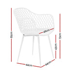 Gardeon 4PC Outdoor Dining Chairs PP Lounge Chair Patio Furniture Garden White - Furniture > Outdoor > Outdoor Chairs