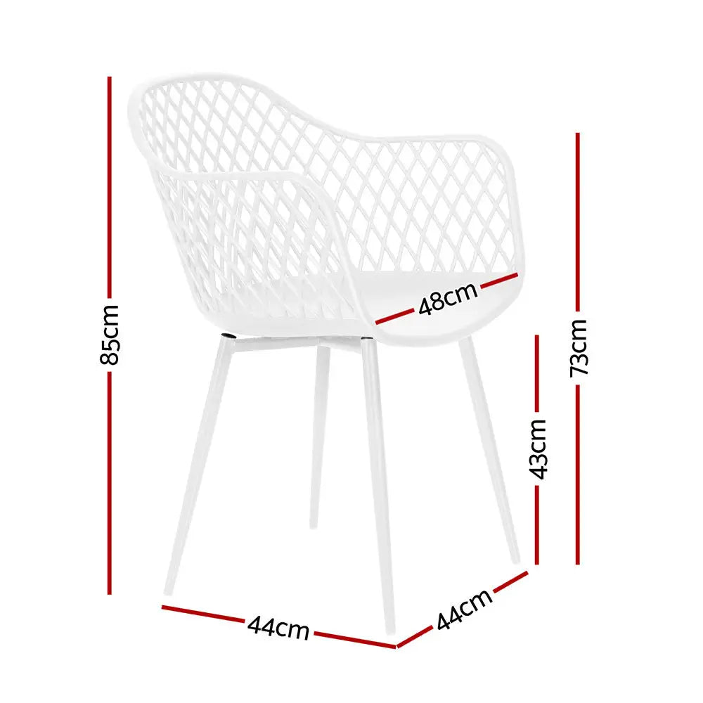 Gardeon 4PC Outdoor Dining Chairs PP Lounge Chair Patio Furniture Garden White - Furniture > Outdoor > Outdoor Chairs