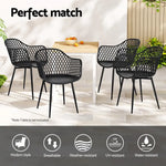 Gardeon 4PC Outdoor Dining Chairs PP Lounge Chair Patio Furniture Garden Black - Furniture > Outdoor > Outdoor Chairs