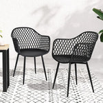 Gardeon 4PC Outdoor Dining Chairs PP Lounge Chair Patio Furniture Garden Black - Furniture > Outdoor > Outdoor Chairs