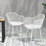 Gardeon 4PC Outdoor Dining Chairs PP Lounge Chair Patio Furniture Garden White - Furniture > Outdoor > Outdoor Chairs