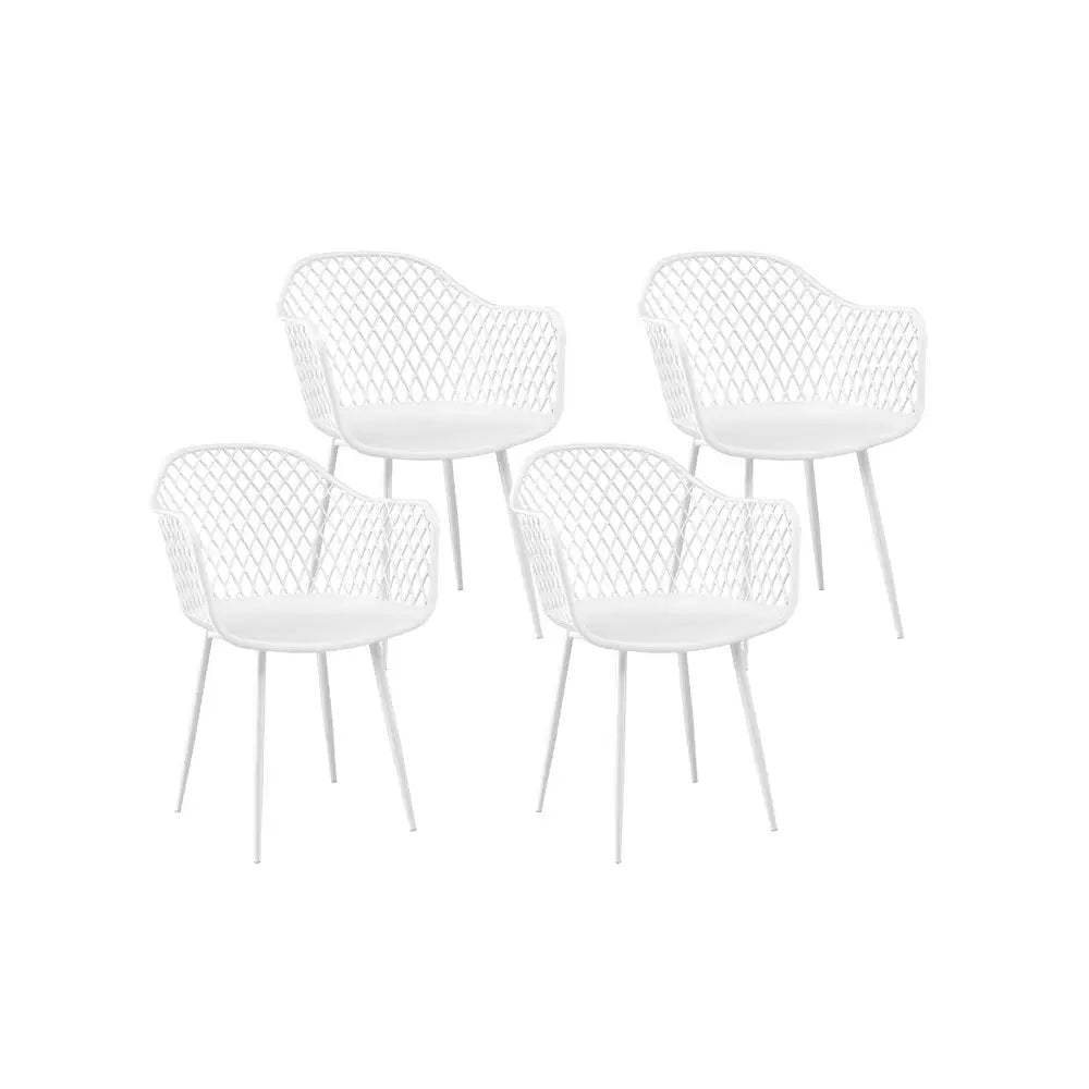 Gardeon 4PC Outdoor Dining Chairs PP Lounge Chair Patio Furniture Garden White - Furniture > Outdoor > Outdoor Chairs