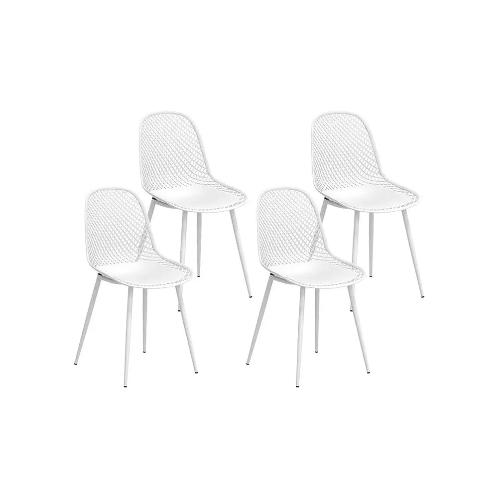 Gardeon 4PC Outdoor Dining Chairs PP Lounge Chair Patio Garden Furniture White - Furniture > Outdoor > Outdoor Chairs