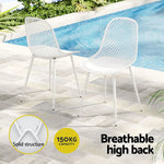 Gardeon 4PC Outdoor Dining Chairs PP Lounge Chair Patio Garden Furniture White - Furniture > Outdoor > Outdoor Chairs