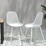 Gardeon 4PC Outdoor Dining Chairs PP Lounge Chair Patio Garden Furniture White - Furniture > Outdoor > Outdoor Chairs