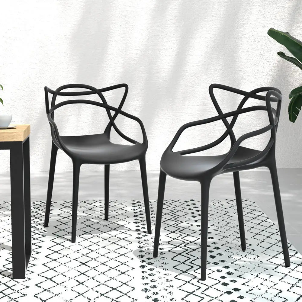 Gardeon 4PC Outdoor Dining Chairs PP Portable Stackable Chair Patio Furniture - Furniture > Outdoor
