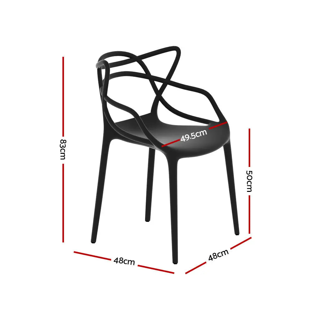 Gardeon 4PC Outdoor Dining Chairs PP Portable Stackable Chair Patio Furniture - Furniture > Outdoor