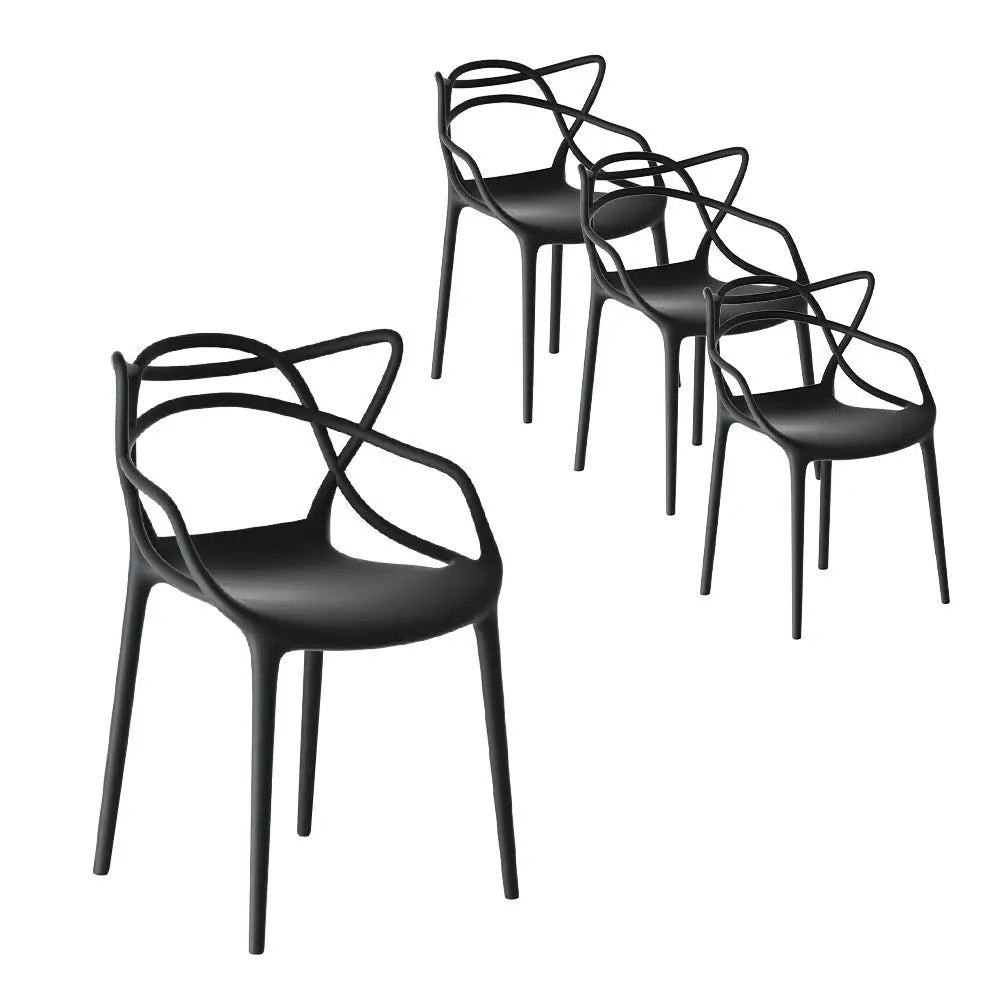 Gardeon 4PC Outdoor Dining Chairs PP Portable Stackable Chair Patio Furniture - Furniture > Outdoor