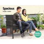 Gardeon 4PCS Outdoor Sofa Set Wicker Harp Chair Table Garden Furniture Grey - Furniture > Outdoor