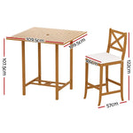 Gardeon 5-Piece Outdoor Bar Set Acacia Wood Bistro Patio Table Stools - Furniture > Outdoor
