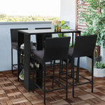 Gardeon 5-Piece Outdoor Bar Set Patio Dining Chairs Wicker Table Stools - Furniture > Outdoor