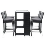 Gardeon 5-Piece Outdoor Bar Set Patio Dining Chairs Wicker Table Stools - Furniture > Outdoor
