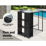 Gardeon 5-Piece Outdoor Bar Set Patio Dining Chairs Wicker Table Stools - Furniture > Outdoor