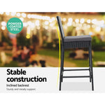 Gardeon 5-Piece Outdoor Bar Set Patio Dining Chairs Wicker Table Stools - Furniture > Outdoor