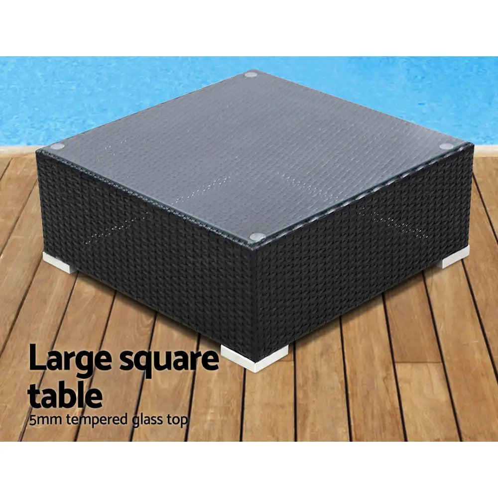 Gardeon 5-Piece Outdoor Sofa Set Wicker Couch Lounge Setting 4 Seater - Furniture > Outdoor