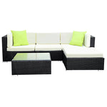 Gardeon 5-Piece Outdoor Sofa Set Wicker Couch Lounge Setting Cover - Furniture > Outdoor